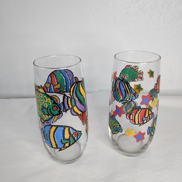1980's Libbey Tropical Fish 16 oz Tumbler Water Glasses ( 2 in set) - Picture 5 of 5